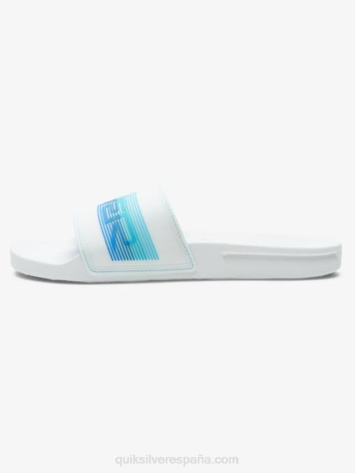 blanco azul sandalias con tira deslizante Rivi Wordmark D6T4D686 hombres Quiksilver