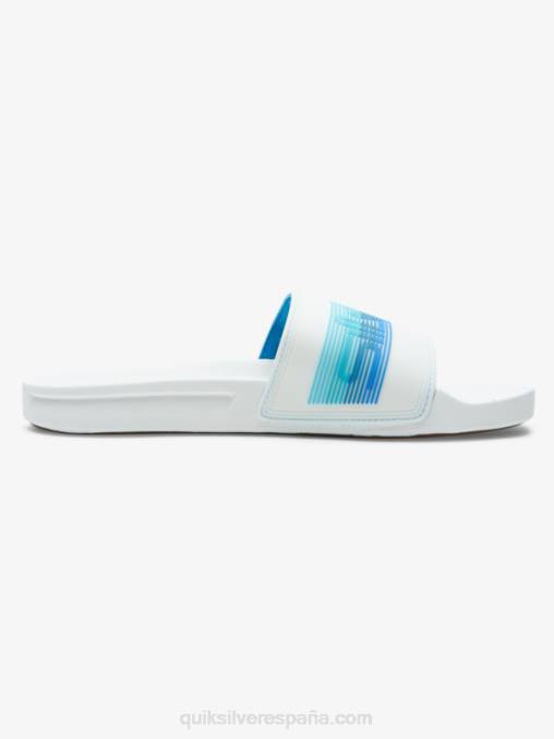 blanco azul sandalias con tira deslizante Rivi Wordmark D6T4D686 hombres Quiksilver