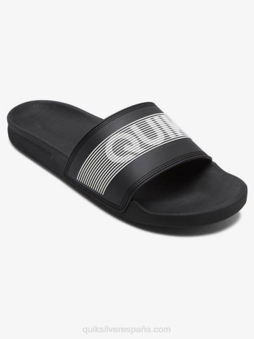 blanco negro sandalias con tira deslizante Rivi Wordmark D6T4D689 hombres Quiksilver