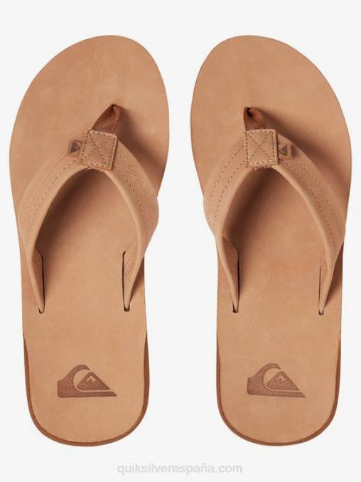 bronceado - sólido sandalias erreka de piel D6T4D1186 hombres Quiksilver