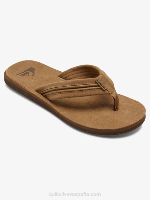 bronceado - sólido sandalias talladas de piel D6T4D1774 hombres Quiksilver