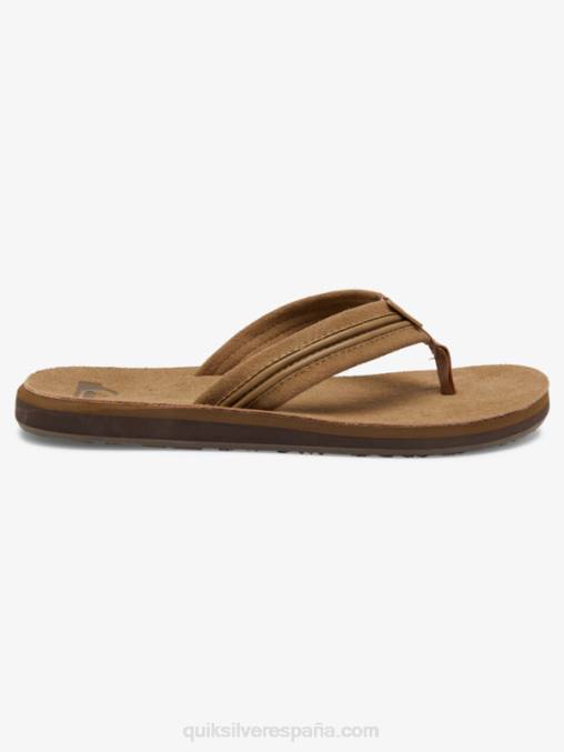 bronceado - sólido sandalias talladas de piel D6T4D1774 hombres Quiksilver