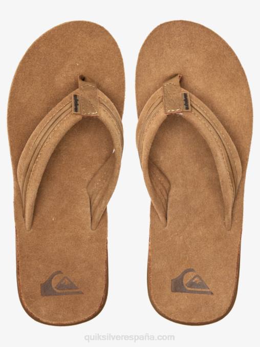 bronceado - sólido sandalias talladas de piel D6T4D1774 hombres Quiksilver