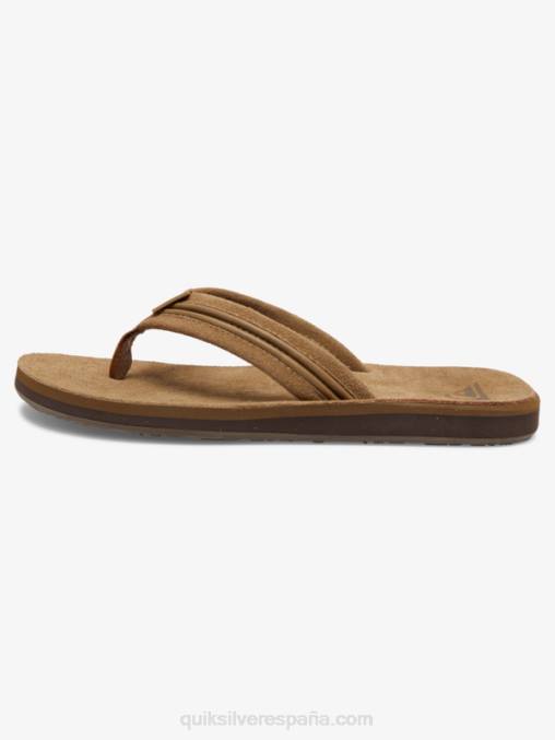 bronceado - sólido sandalias talladas de piel D6T4D1774 hombres Quiksilver