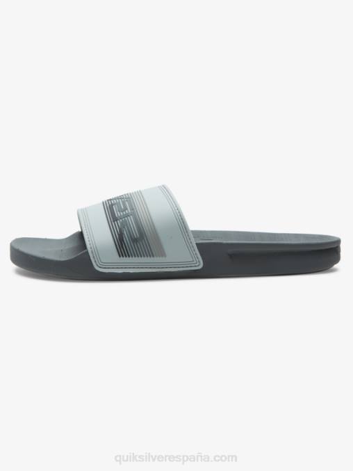 gris 1 sandalias con tira deslizante Rivi Wordmark D6T4D687 hombres Quiksilver