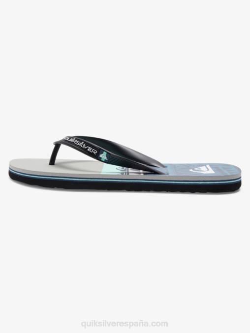gris/negro/azul chanclas molokai con paneles D6T4D572 hombres Quiksilver
