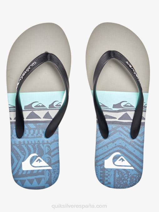 gris/negro/azul chanclas molokai con paneles D6T4D572 hombres Quiksilver