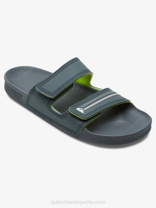 gris/negro/verde sandalias Rivi con doble ajuste D6T4D1078 hombres Quiksilver