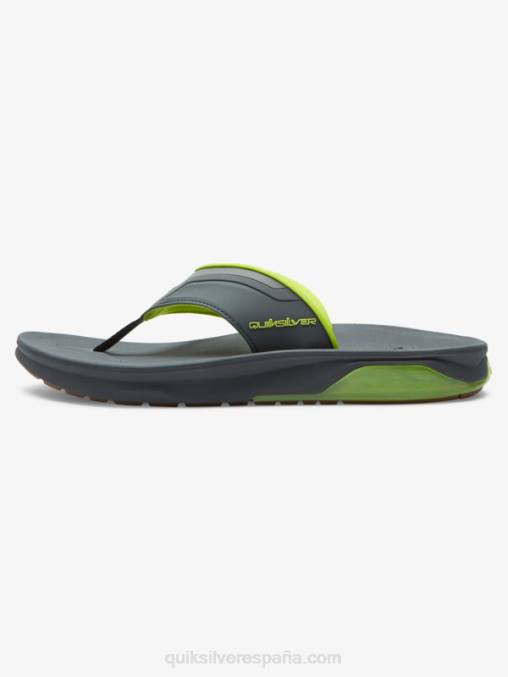 gris/negro/verde sandalias de recuperación matemática D6T4D1083 hombres Quiksilver