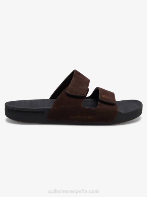 marrón/negro sandalias rivi de piel con doble ajuste D6T4D1287 hombres Quiksilver
