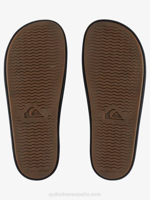 marrón/negro sandalias rivi de piel con doble ajuste D6T4D1287 hombres Quiksilver