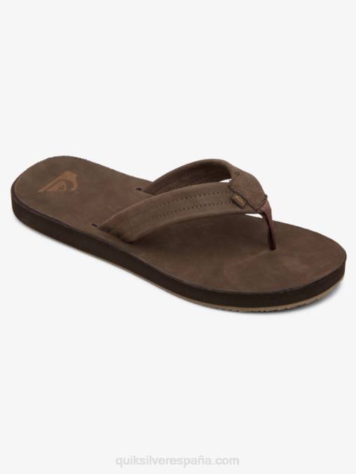 marrón sandalias erreka de piel D6T4D1185 hombres Quiksilver