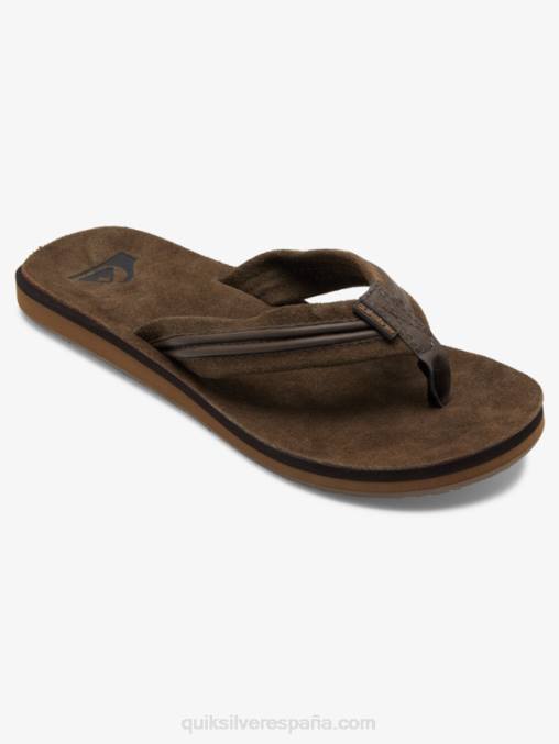 marrón sandalias talladas de piel D6T4D1773 hombres Quiksilver