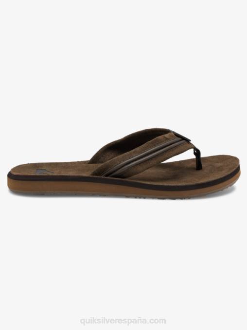 marrón sandalias talladas de piel D6T4D1773 hombres Quiksilver