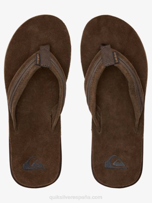 marrón sandalias talladas de piel D6T4D1773 hombres Quiksilver