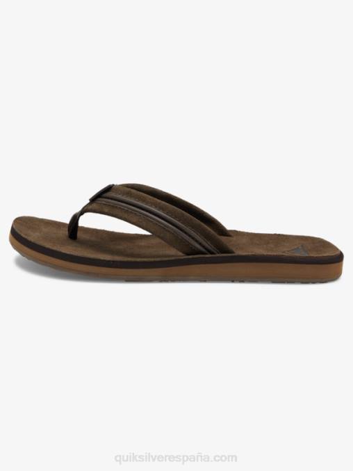 marrón sandalias talladas de piel D6T4D1773 hombres Quiksilver