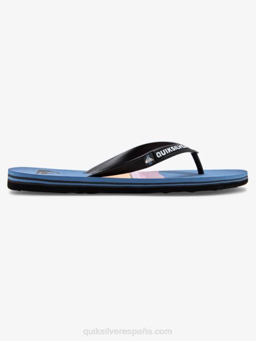 negro/azul/gris chanclas molokai con tinte de resina D6T4D1789 hombres Quiksilver