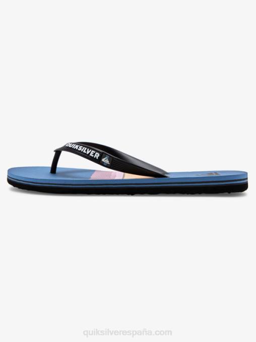negro/azul/gris chanclas molokai con tinte de resina D6T4D1789 hombres Quiksilver