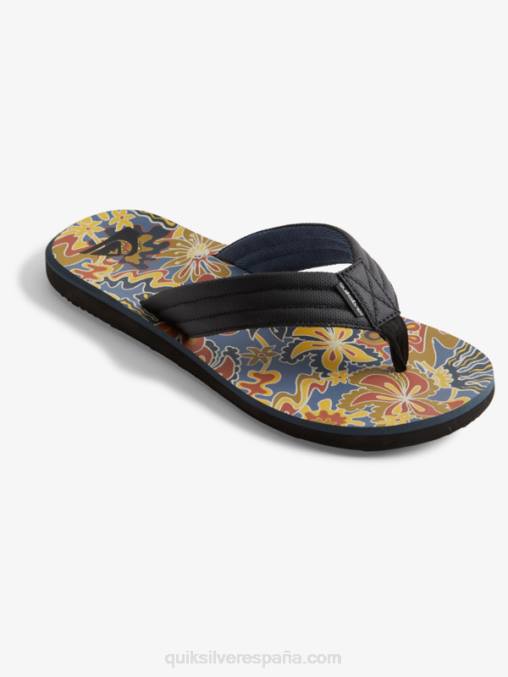 negro/azul/gris sandalias con estampado Carver D6T4D615 hombres Quiksilver