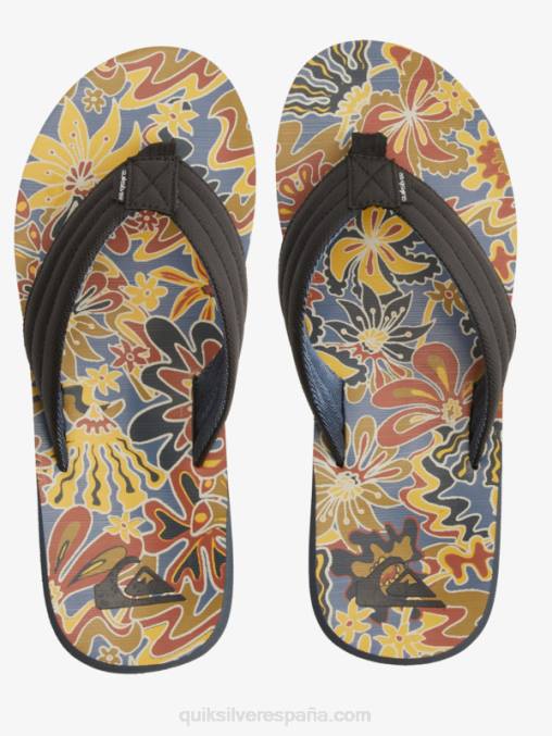 negro/azul/gris sandalias con estampado Carver D6T4D615 hombres Quiksilver