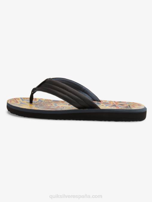 negro/azul/gris sandalias con estampado Carver D6T4D615 hombres Quiksilver