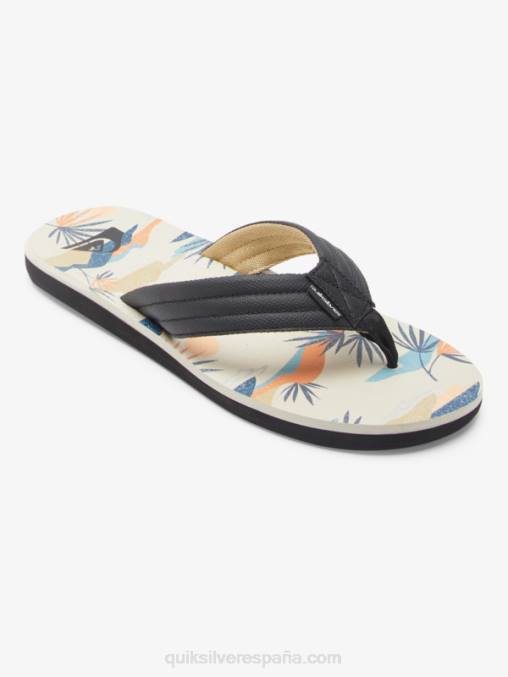 negro/blanco/azul sandalias con estampado Carver D6T4D612 hombres Quiksilver