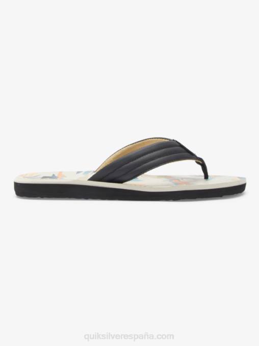 negro/blanco/azul sandalias con estampado Carver D6T4D612 hombres Quiksilver