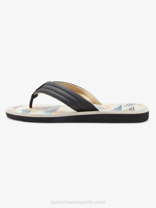 negro/blanco/azul sandalias con estampado Carver D6T4D612 hombres Quiksilver