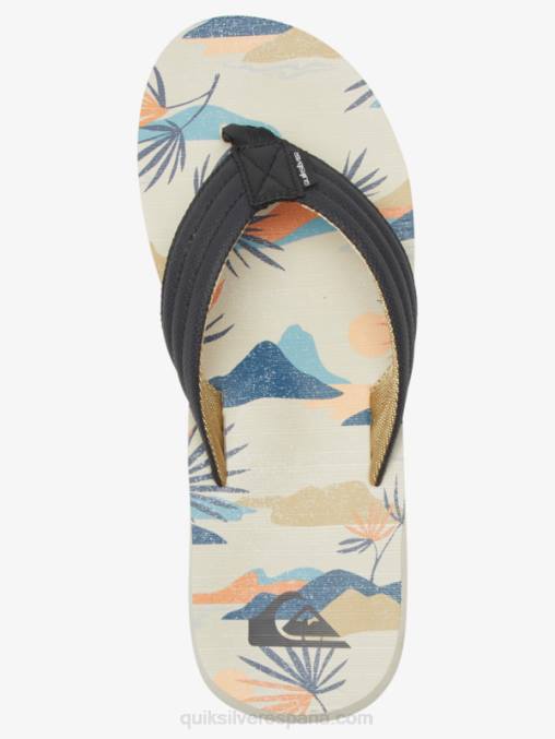negro/blanco/azul sandalias con estampado Carver D6T4D612 hombres Quiksilver