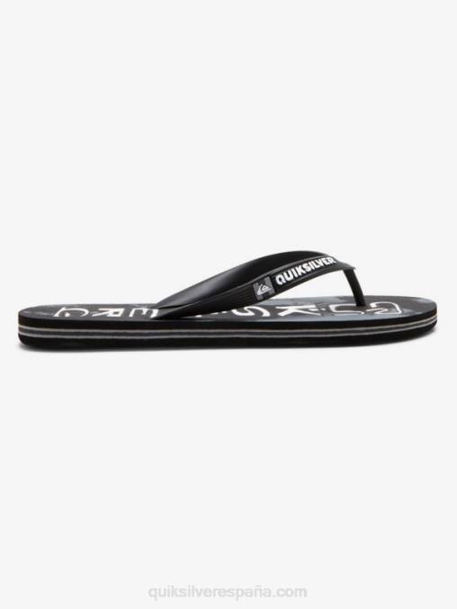 negro chanclas molokai con gotas de ácido D6T4D1775 hombres Quiksilver