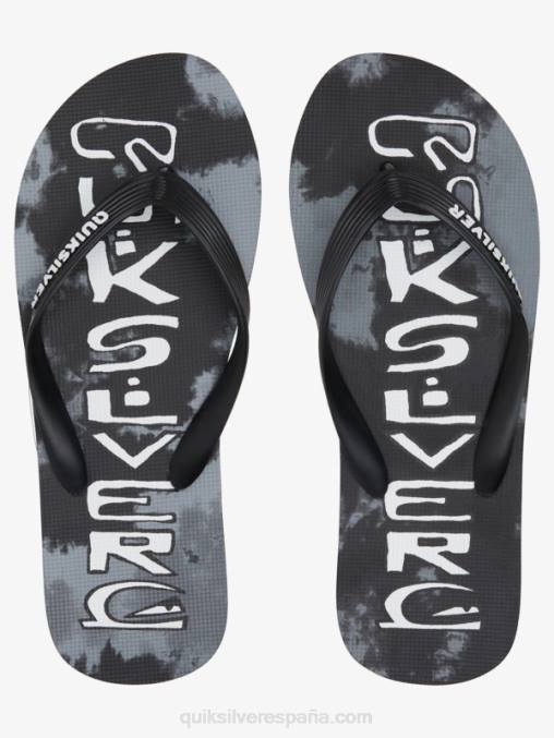 negro chanclas molokai con gotas de ácido D6T4D1775 hombres Quiksilver
