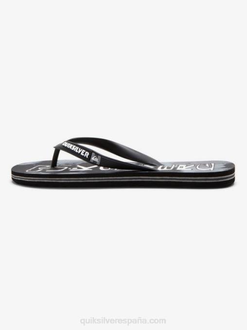 negro chanclas molokai con gotas de ácido D6T4D1775 hombres Quiksilver