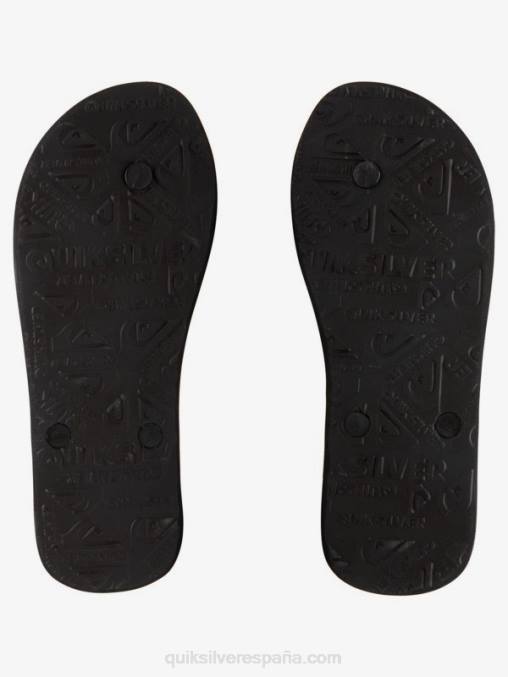 negro chanclas molokai con gotas de ácido D6T4D1775 hombres Quiksilver