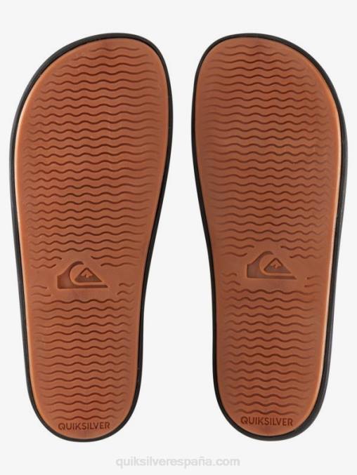 negro/naranja/azul sandalias con tira deslizante Rivi Wordmark D6T4D693 hombres Quiksilver