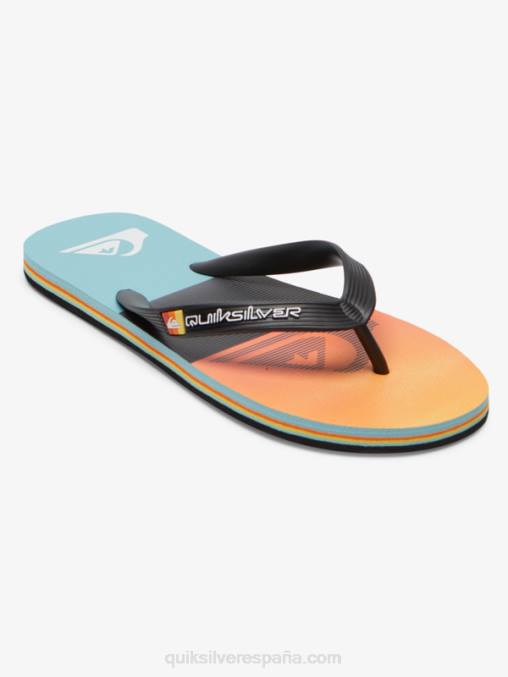 negro/naranja chanclas molokai con paneles D6T4D568 hombres Quiksilver