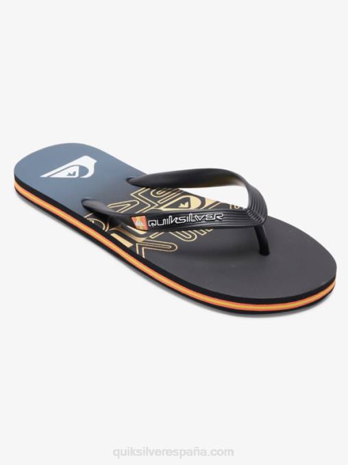 negro/naranja chanclas molokai wordblock D6T4D1136 hombres Quiksilver