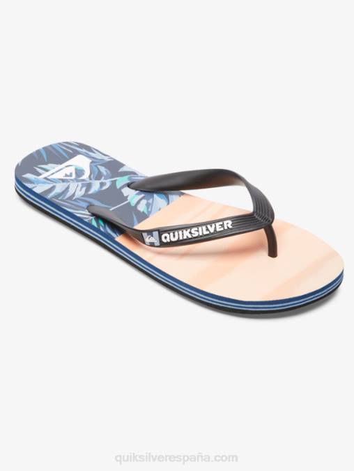 negro/naranja/verde chanclas molokai cinco o D6T4D1857 hombres Quiksilver