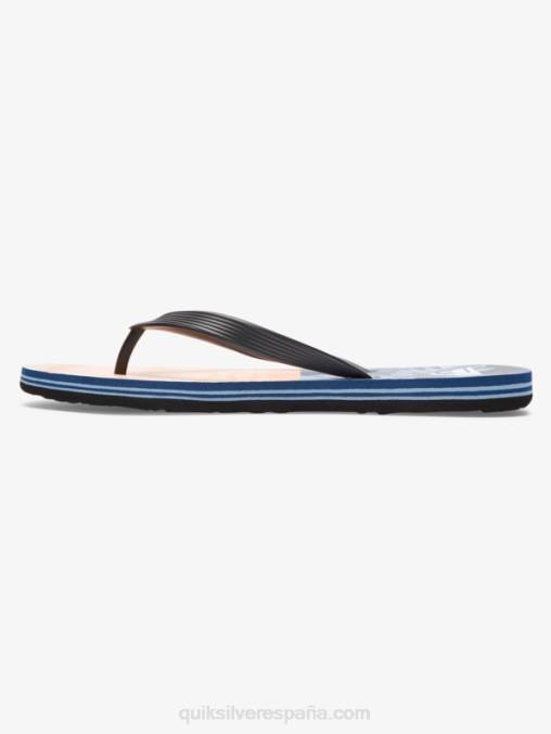 negro/naranja/verde chanclas molokai cinco o D6T4D1857 hombres Quiksilver
