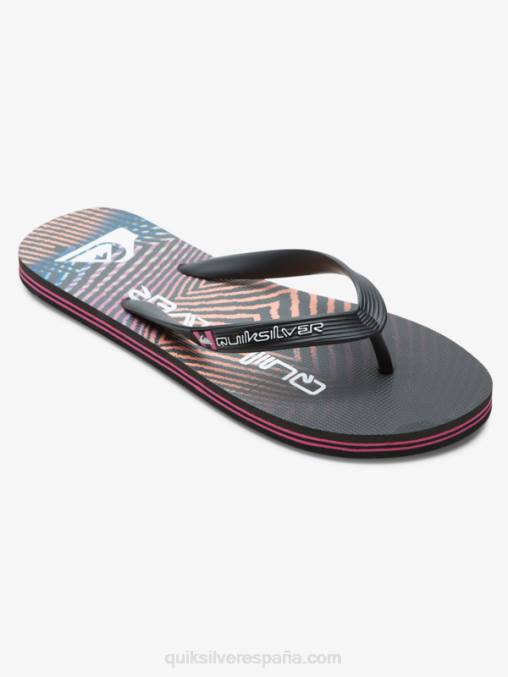 negro/rosa chanclas molokai wordblock D6T4D1137 hombres Quiksilver