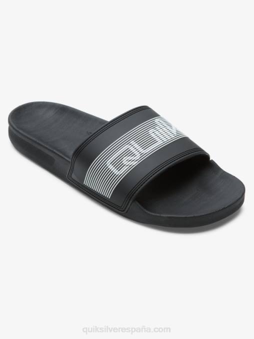 negro sandalias con tira deslizante Rivi Wordmark D6T4D683 hombres Quiksilver