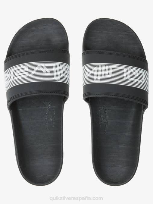 negro sandalias con tira deslizante Rivi Wordmark D6T4D683 hombres Quiksilver