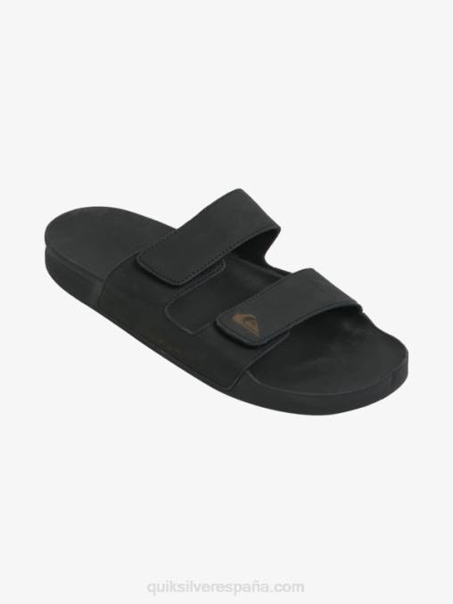 negro sandalias rivi de piel con doble ajuste D6T4D1286 hombres Quiksilver