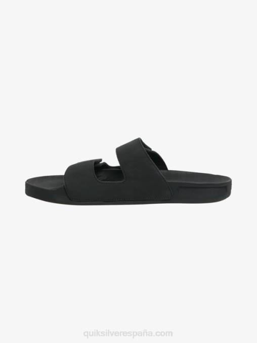 negro sandalias rivi de piel con doble ajuste D6T4D1286 hombres Quiksilver
