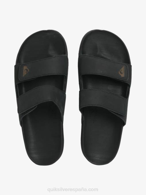 negro sandalias rivi de piel con doble ajuste D6T4D1286 hombres Quiksilver