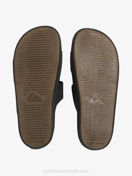 negro sandalias rivi de piel con doble ajuste D6T4D1286 hombres Quiksilver