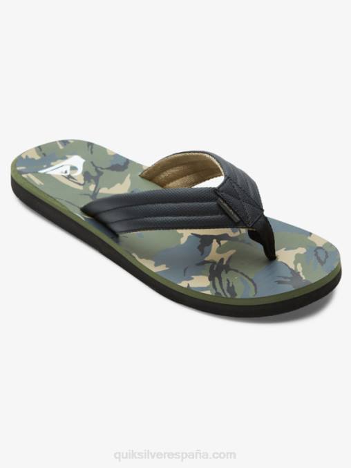negro/verde/gris sandalias con estampado Carver D6T4D614 hombres Quiksilver