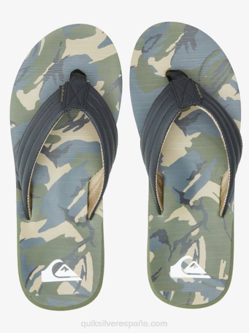 negro/verde/gris sandalias con estampado Carver D6T4D614 hombres Quiksilver