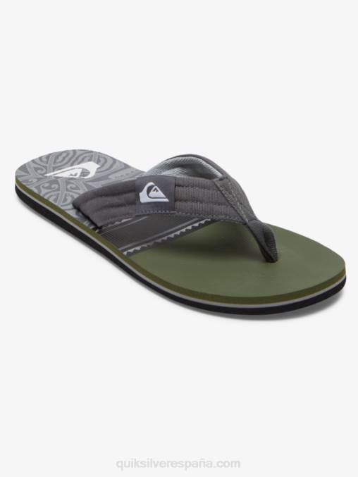 negro/verde/gris sandalias molokai layback D6T4D499 hombres Quiksilver