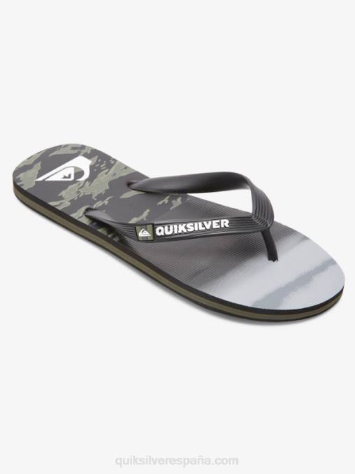 verde negro chanclas molokai cinco o D6T4D1858 hombres Quiksilver