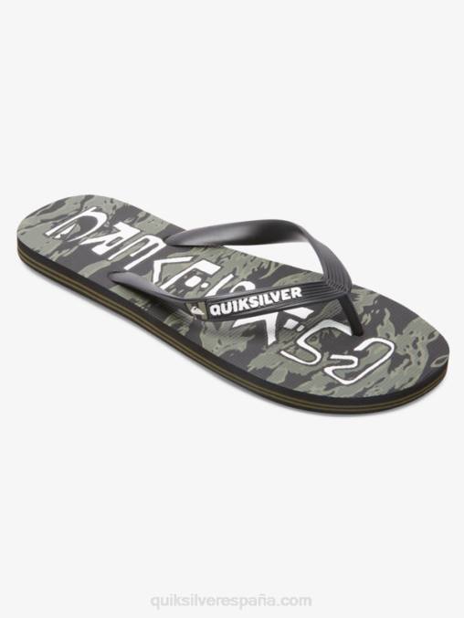 verde negro chanclas molokai con gotas de ácido D6T4D1776 hombres Quiksilver